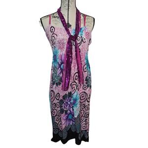 Vintage Y2k Pink Sequin Sundress Size L